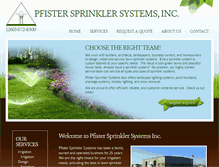 Tablet Screenshot of pfistersprinklers.com